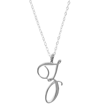 Classic 26 Letter Initials Calligraphy Alphabet Necklace