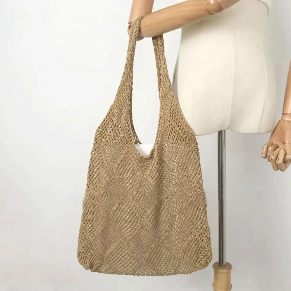 Hollow Woven Large Capacity Crochet Knitting Handbag Tote - Rebel Spirit Designs Hollow Woven Large Capacity Crochet Knitting Handbag Tote