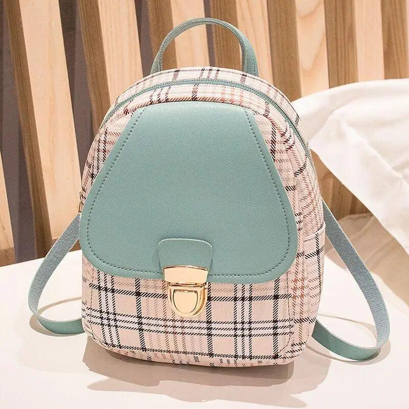 Ladies Check Lock Small Backpack Fashion Large Capacity Bags One Shoulder Diagonal Handbag Coin Purse Messenger Bag - Rebel Spirit Designs Ladies Check Lock Small Backpack Fashion Large Capacity Bags One Shoulder Diagonal Handbag Coin Purse Messenger Bag