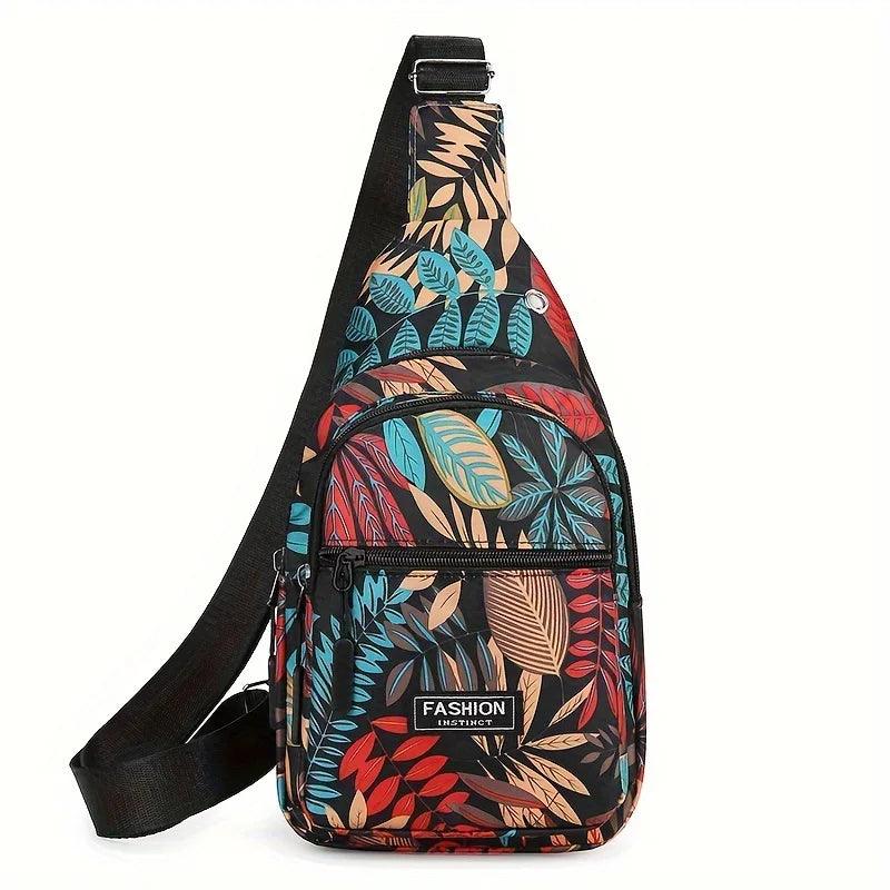 Colorful Print Sling Backpack Fashion Multi Pockets Crossbody Bag - Rebel Spirit Designs Colorful Print Sling Backpack Fashion Multi Pockets Crossbody Bag