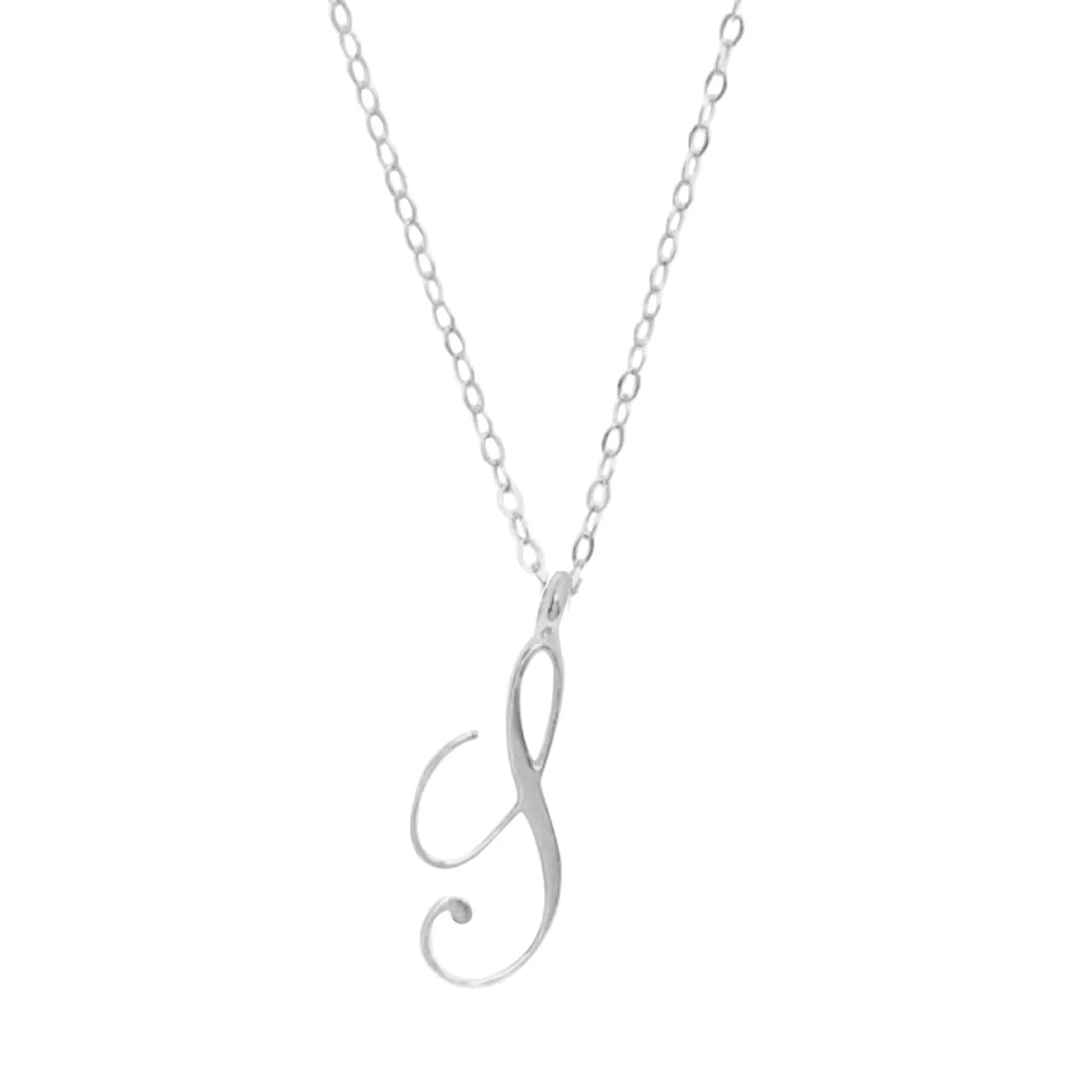 Classic 26 Letter Initials Calligraphy Alphabet Necklace