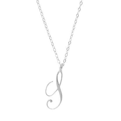 Classic 26 Letter Initials Calligraphy Alphabet Necklace