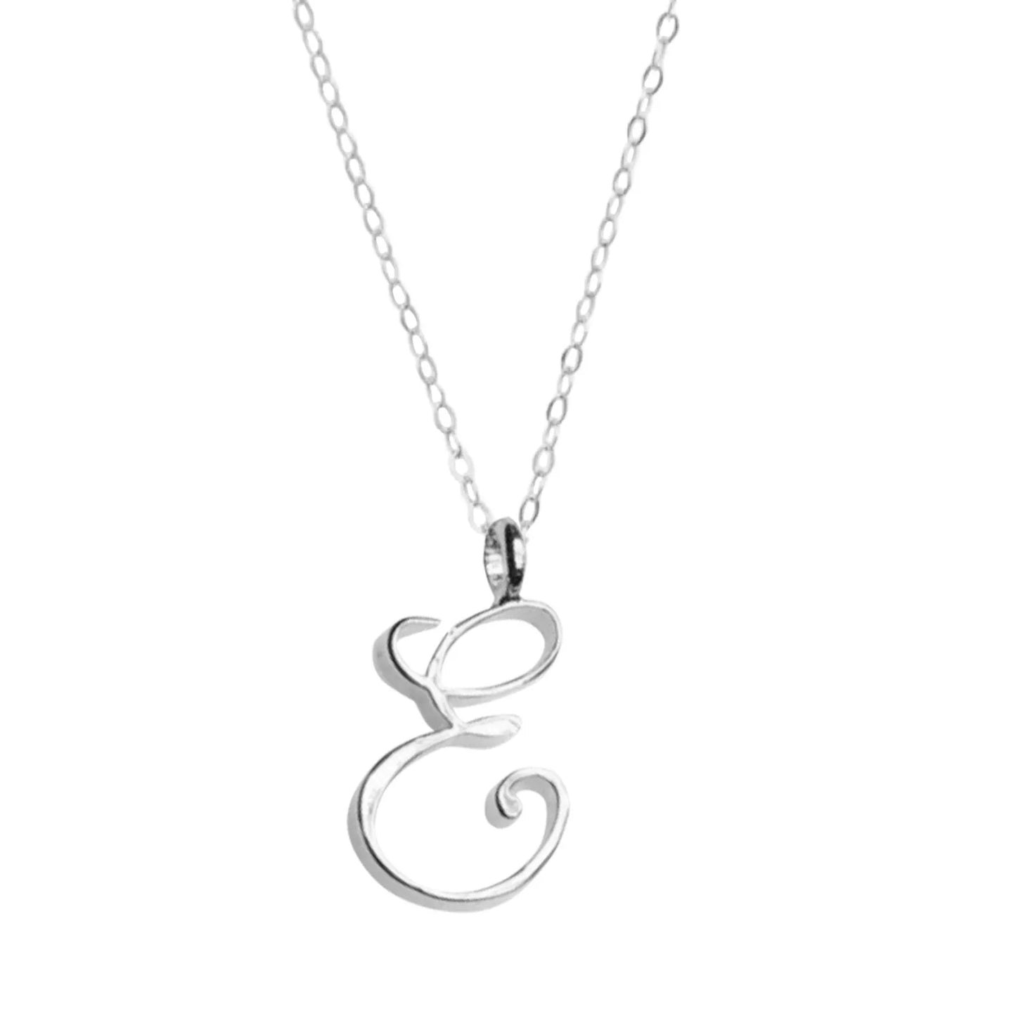 Classic 26 Letter Initials Calligraphy Alphabet Necklace