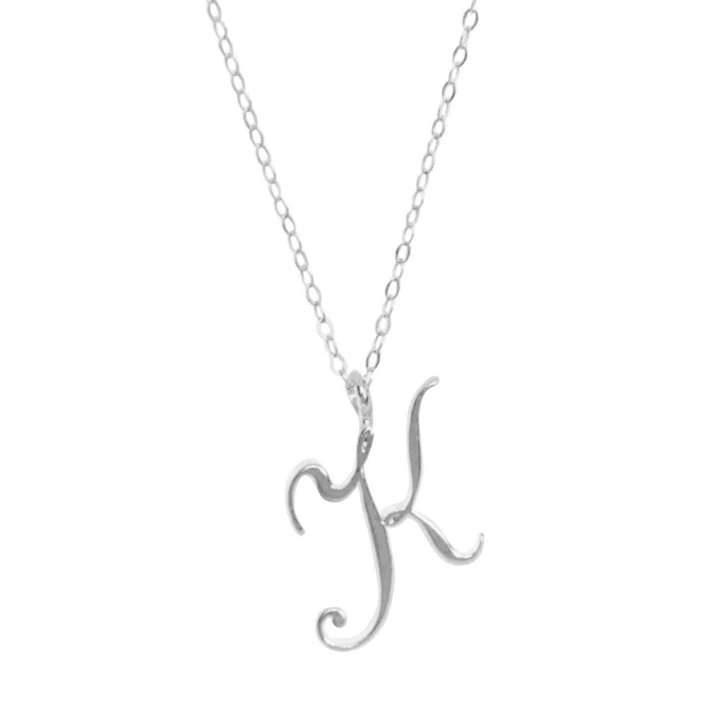 Classic 26 Letter Initials Calligraphy Alphabet Necklace