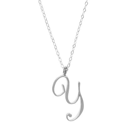 Classic 26 Letter Initials Calligraphy Alphabet Necklace