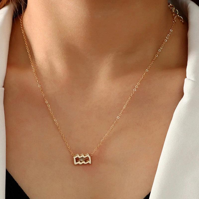 1 Piece - 12 Zodiac Sign Constellation Chain Pendant Necklace - Rebel Spirit Designs 1 Piece - 12 Zodiac Sign Constellation Chain Pendant Necklace