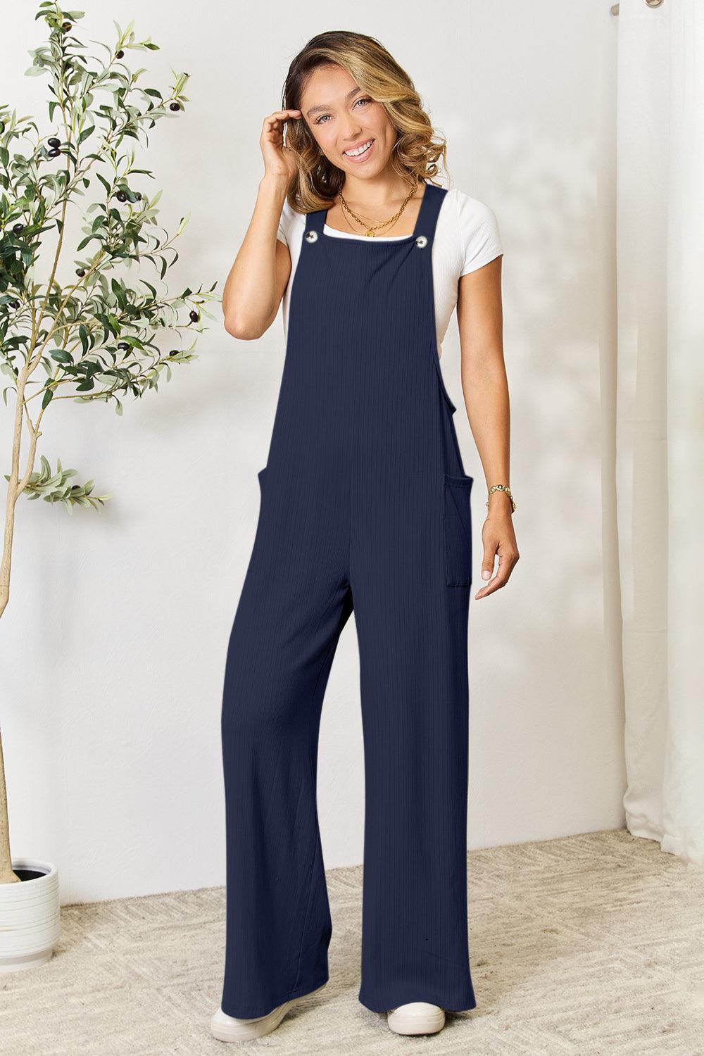 Double Take Full Size Wide Strap Overall with Pockets - Rebel Spirit Designs Double Take Full Size Wide Strap Overall with Pockets