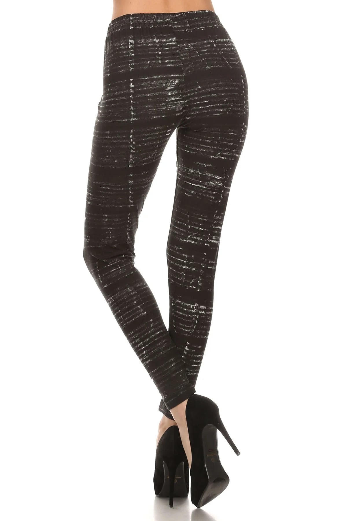 Tie Dye Print Full Length Leggings With Banded High Waist